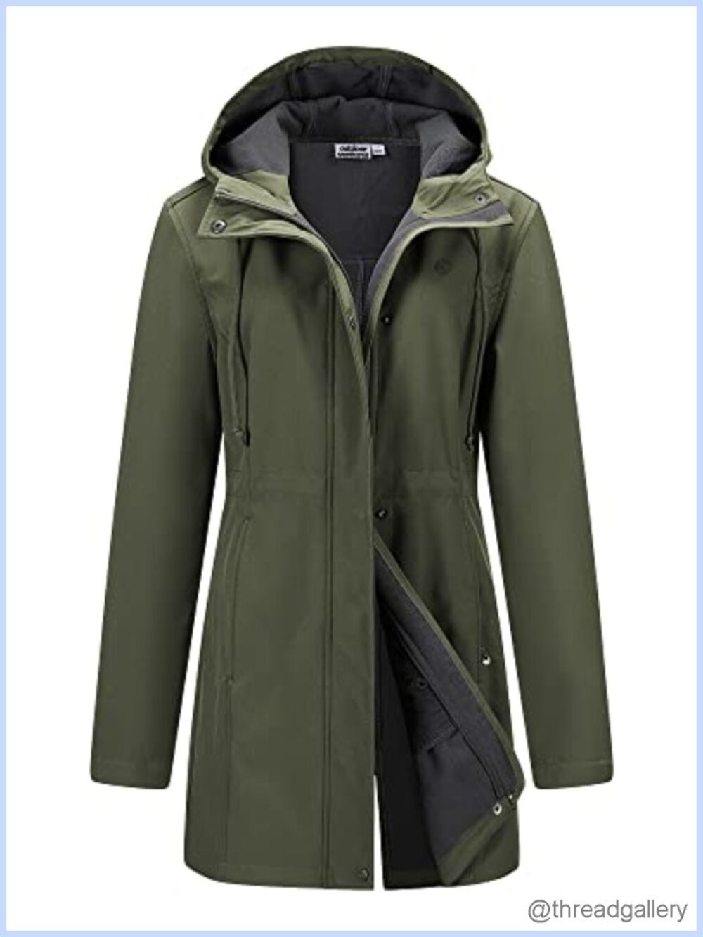 Women Waterproof Fleece Lined Hooded Softshell Rain Coat Windproof Jacket